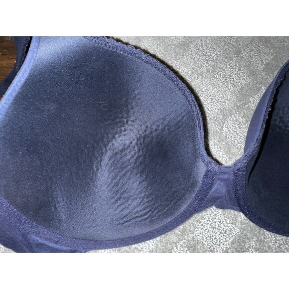 38DDD Victoria's Secret Bra T-Shirt Perfect Full Coverage Navy Blue Underwire - Picture 7 of 7